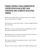 FEDERAL NURSING HOME ADMINISTRATOR CERTIFICATION EXAM SCRIPT 2026 QUESTIONS AND COMPLETE SOLUTIONS