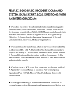 FEMA ICS-200 BASIC INCIDENT COMMAND SYSTEM EXAM SCRIPT 2026 QUESTIONS WITH ANSWERS GRADED A+
