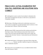 FEMA IS 200.C ACTUAL EXAMINATION TEST 2026 FULL QUESTIONS AND SOLUTIONS 100% CORRECT