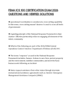 FEMA ICS 100 CERTIFICATION EXAM 2026 QUESTIONS AND VERIFIED SOLUTIONS