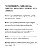 FEMA IS 700B EXAM PAPER 2026 FULL QUESTIONS AND CORRECT ANSWERS 100% COMPLETE