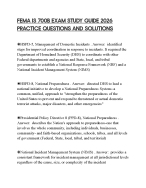 FEMA IS 700B EXAM STUDY GUIDE 2026 PRACTICE QUESTIONS AND SOLUTIONS