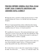 FENCING REFEREE GENERAL RULE FINAL EXAM SCRIPT - DocMerit