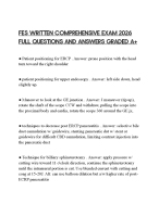 FES WRITTEN COMPREHENSIVE EXAM 2026 FULL QUESTIONS AND ANSWERS GRADED A+