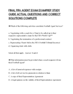 FINAL FIFA AGENT EXAM EXAMPREP STUDY GUIDE ACTUAL QUESTIONS AND CORRECT SOLUTIONS COMPLETE