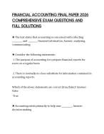 FINANCIAL ACCOUNTING FINAL PAPER 2026 COMPREHENSIVE EXAM QUESTIONS AND FULL SOLUTIONS