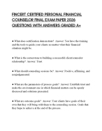 FINCERT CERTIFIED PERSONAL FINANCIAL COUNSELOR FINAL EXAM PAPER 2026 QUESTIONS WITH ANSWERS