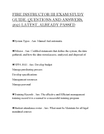 FIRE INSTRUCTOR III EXAM STUDY GUIDE: QUESTIONS AND ANSWERS, 2025 LATEST, ALREADY PASSED