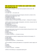 FIRE INSTRUCTOR TEST PAPER 2025 QUESTIONS ANSD SOLUTIONS RATED A+