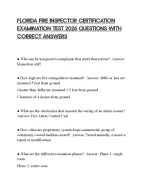FLORIDA FIRE INSPECTOR CERTIFICATION EXAMINATION TEST 2026 QUESTIONS ...