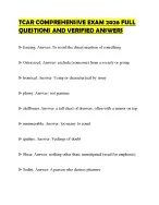 TCAR COMPREHENSIVE EXAM 2026 FULL QUESTIONS AND VERIFIED ANSWERS
