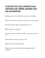 TCAR POST TEST 2026 COMPLETE EXAM QUESTIONS AND VERIFIED ANSWERS WITH FULL EXPLANATIONS