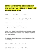 TCFP PREP COMPREHENSIVE REVIEW PAPER WITH 100% CORRECT QUESTIONS AND ...