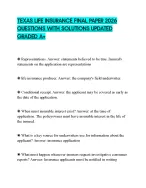 TEXAS LIFE INSURANCE FINAL PAPER 2026 QUESTIONS - DocMerit