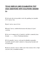 TEXAS SURPLUS LINES EXAMINATION TEST 2026 QUESTIONS WITH SOLUTIONS GRADED A+