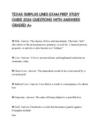 TEXAS SURPLUS LINES EXAM PREP STUDY GUIDE 2026 QUESTIONS WITH ANSWERS GRADED A+