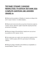 THE FAMILY DYNAMIC CANADIAN PERSPECTIVES 7TH EDITION TEST BANK 2026 COMPLETE QUESTIONS AND ANSWERS