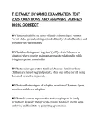 THE FAMILY DYNAMIC EXAMINATION TEST 2026 QUESTIONS AND ANSWERS VERIFIED 100% CORRECT