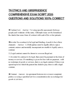 TN ETHICS AND JURISPRUDENCE COMPREHENSIVE EXAM SCRIPT 2026 QUESTIONS AND SOLUTIONS 100% CORRECT