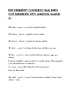 UCF CHEMISTRY PLACEMENT FINAL PAPER 2026 QUESTIONS WITH ANSWERS GRADED A+