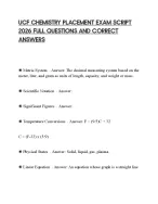UCF CHEMISTRY PLACEMENT EXAMINATION TEST 2026 COMPLETE QUESTIONS AND SOLUTIONS