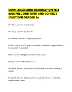 UCVTS ADMISSIONS EXAMINATION TEST 2026 FULL QUESTIONS AND CORRECT SOLUTIONS GRADED A+