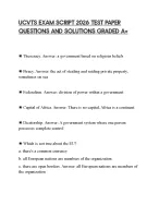 UCVTS EXAM SCRIPT 2026 TEST PAPER QUESTIONS AND SOLUTIONS GRADED A+
