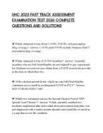 UHC 2025 FAST TRACK ASSESSMENT EXAMINATION TEST 2026 COMPLETE QUESTIONS ...