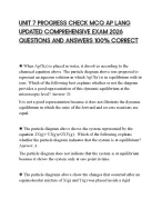 UNIT 7 PROGRESS CHECK MCQ AP LANG UPDATED COMPREHENSIVE EXAM 2026 QUESTIONS AND ANSWERS