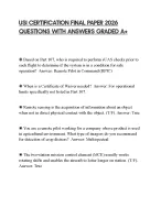 USI CERTIFICATION FINAL PAPER 2026 QUESTIONS WITH ANSWERS GRADED A+