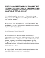 USPS EXAM 421 PSE WINDOW TRAINING TEST TEST PAPER 2026 COMPLETE QUESTIONS AND SOLUTIONS