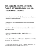 USPS SALES AND SERVICES ASSOCIATE TRAINING CERTIFICATION EXAM 2026 FULL QUESTIONS AND ANSWERS