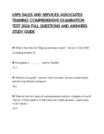 USPS SALES AND SERVICES ASSOCIATES TRAINING COMPREHENSIVE EXAMINATION TEST 2026 FULL QUESTIONS