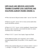 USPS SALES AND SERVICES ASSOCIATES TRAINING EXAMPREP 2026 QUESTIONS AND SOLUTIONS ALREADY PASSED