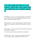 DCF CHILD ABUSE AND NEGLECT CAAN MODULE 1 - DocMerit