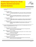 ATI RN Pediatric Nursing Proctored Exam 2023/2026 with NGN containing 70 verified exam questions and...
