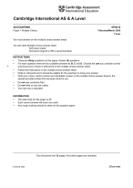 Cambridge University Accounting and finance question paper 1