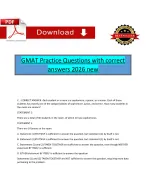 GMAT Practice Questions with correct answers 2026 new