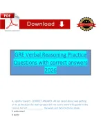 GRE Verbal Reasoning Practice Questions with correct answers 2026