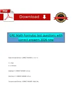 GRE Math Formulas test questions with correct answers 2026 new