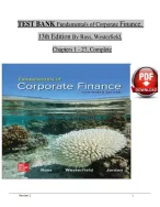 Test bank for fundamentals of corporate finance 13th edition by stephen ross randolph westerfield