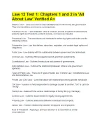 Law 12 Test 1- Chapters 1 and 2 in -All About Law- Verified A+.pdf