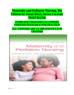 Maternity and Pediatric Nursing – 5th Edition Test Bank, Susan Ricci & Susan Carman, Nursing Exam