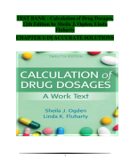 Calculation of Drug Dosages – 12th Edition Test Bank, Nursing & Health Sciences (Sheila J. Ogden