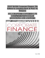 Corporate Finance (5th Edition) – Comprehensive Test Bank, All Chapters (1–31) | Exam Q&As