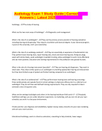 Audiology Exam 1 Study Guide | Correct Answers |  Latest 2025