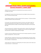 AWHONN PEOP FINAL EXAM QUESTIONS | Correct Answers | Latest 2025