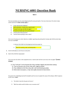NURSING 6001 Complete Question Bank Grade Answer A+