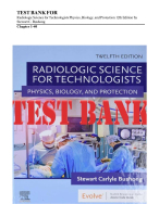 Test Bank For Radiologic Science for Technologists Physics, Biology, and Protection 12th Edition by