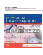 Test Bank For Seidel’s Guide to Physical Examination, An Interprofessional Approch 10th Edition by